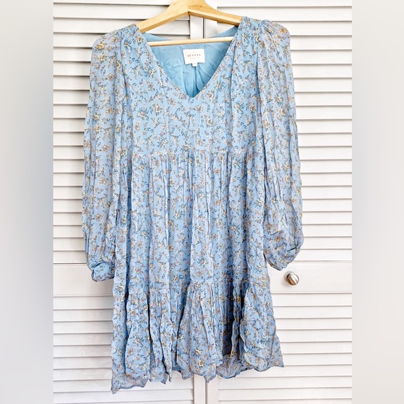 Sezane Blue Floral Mini Dress - Picture 5 of 7
